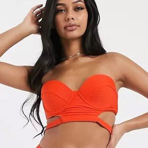 $38 NWOT Strappy Bandeau Bikini Top